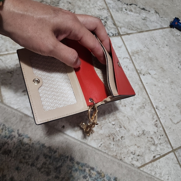 Louis Quatorze Charm Detailed Folding Half Saffiano Leather Wallet - Picture 7 of 9